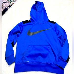 Kid’s vibrant blue Nike dri-fit pullover hoodie, good condition